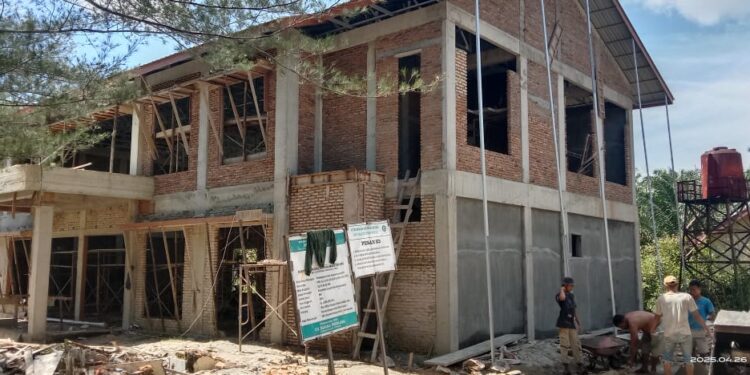 Pembangunan Aula Puskesmas Longkib Mati Kontrak, Pekerjaan Tetap Berlanjut
