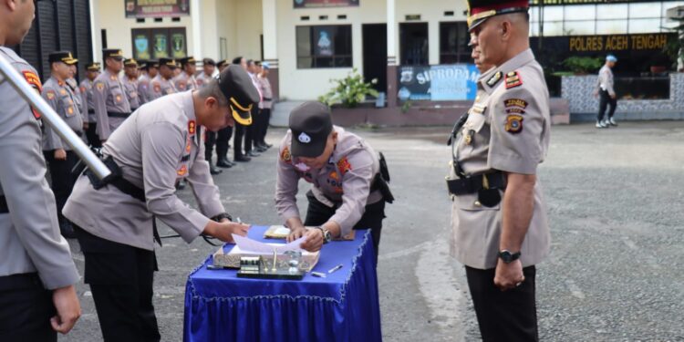 Kapolres Aceh Tengah AKBP Dody Indra Eka Putra Pimpin Sertijab 2 Kasat Dan 6 Kapolsek