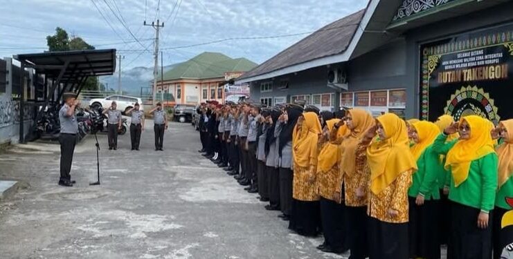 Rutan Takengon Gelar Apel Gabungan Menyambut HBP Ke 61