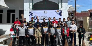 Sambut HBP Ke-61, Rutan Takengon Melaksanakan Gotong Royong Di Mesjid Jami’ Babussalam