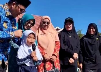 Bupati Haili Yoga Antusias Saksikan Senam Anak Indonesia Hebat Binaan KKGOR Lut Tawar