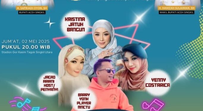 Aceh Singkil Rayakan HUT ke-26 Dengan Meriah, Hadirkan Artis Ibukota Kristina DKK