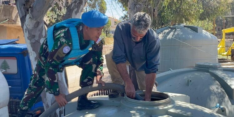 “GRATIS” Program Air Bersih Satgas Indobatt XXIII- S Mainboy Yonif 144/SM Di Lebanon Selatan