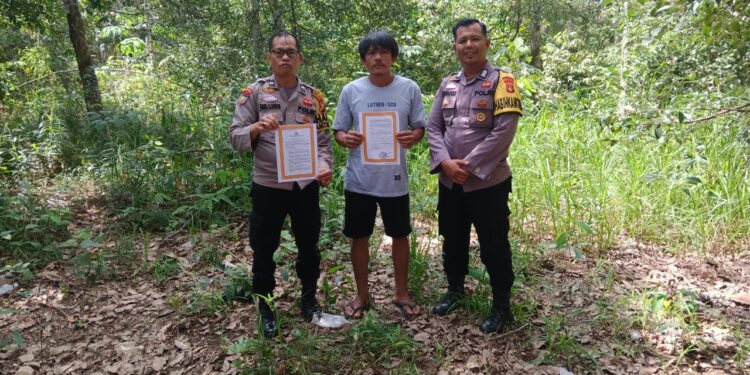 Memasuki Musim Kemarau, Polsek Pangkalan Lesung Gencar Sosialisasikan Maklumat Kapolda Riau Terkait Karlahut