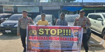 Polsek Pangkalan Kerinci Gelar Patroli Karhutla dan Sosialisasi Larangan Membakar Lahan