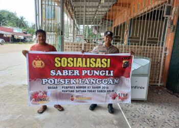 Polisi Sosialisasi Saber Pungli dan Cegah Pungli di Wilayah Hukum Langgam