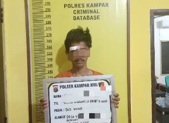 Polsek Kampar Kiri Amankan Pencuri Kotak Infaq Masjid, Cegah Amuk Massa