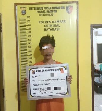 Polsek Kampar Kiri Amankan Pencuri Kotak Infaq Masjid, Cegah Amuk Massa