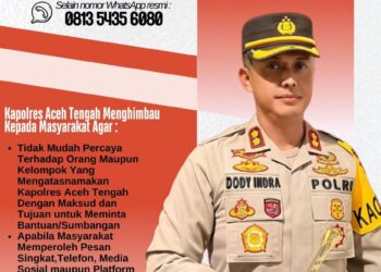 Waspadai Penipuan Modus Chat WA Dan Medsos Mengatasnamakan Kapolres Aceh Tengah