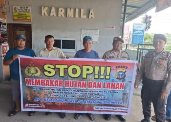 Polsek Pangkalan Kerinci Gencarkan Patroli Karhutla dan Sosialisasi Larangan Bakar Lahan