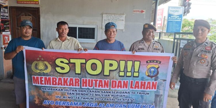 Polsek Pangkalan Kerinci Gencarkan Patroli Karhutla dan Sosialisasi Larangan Bakar Lahan
