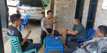 Bhabinkamtibmas Ajak Warga Desa Terbangiang dan Tambun Pelalawan Bersama Jaga Kamtibmas