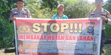 Polsek Pangkalan Kerinci Gencarkan Patroli dan Sosialisasi Larangan Bakar Lahan di Wilayahnya