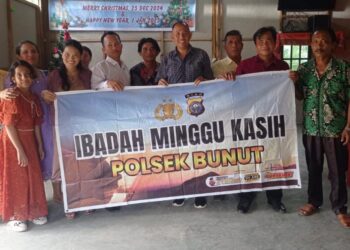 Ibadah Minggu Kasih di GPDI Desa Merbau, Polisi Ajak Warga Jaga Kamtibmas dan Lawan Hoax