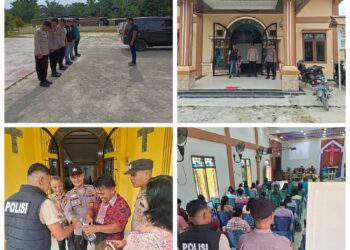 Pastikan Aman, Polsek Langgam Amankan Ibadah Perayaan Kenaikan Isa Almasih