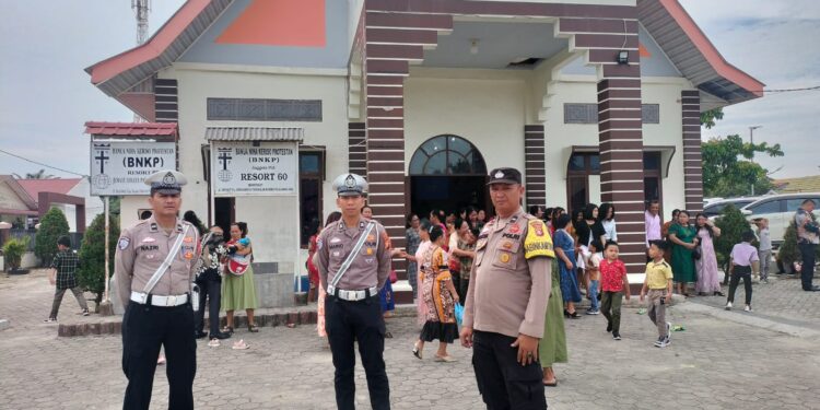 Pengamanan Khusus Ibadah Kenaikan Isa Al-Masih 2025 di Pangkalan Kerinci Berjalan Lancar dan Kondusif