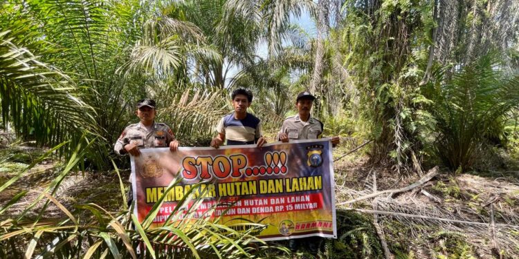 Gencarkan Sosialisasi Maklumat Kapolda, Polsek Teluk Meranti Cegah Karhutla