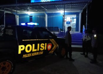Patroli Objek Vital dan Pusat Keramaian, Polsek Kerumutan Tingkatkan Kewaspadaan Antisipasi Kejahatan C3