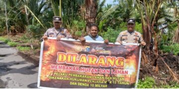 Polsek Kuala Kampar Laksanakan Patroli Antisipasi Karhutla dan Sosialisasi Larangan Membakar Lahan