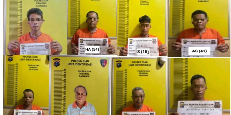 Polres Siak Tetapkan 8 Tersangka dalam Kasus Kerusuhan Di PT. SSL Desa Tumang