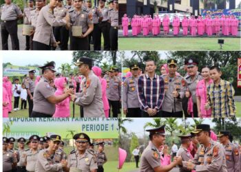 Kapolres Angga F. Herlambang Pimpinan 39 Personil Polres Kuatan Singingi Naik Pangkat