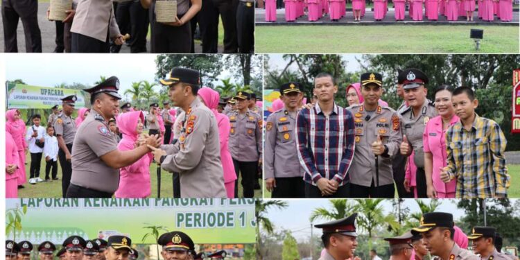 Kapolres Angga F. Herlambang Pimpinan 39 Personil Polres Kuatan Singingi Naik Pangkat