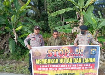 Polsek Teluk Meranti Sebar Maklumat Kapolda Riau, Warga Diimbau Tak Bakar Lahan