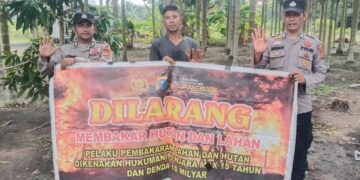 Polsek Kuala Kampar Gelar Patroli Cegah Karhutla, Warga Diberi Edukasi Bahaya Membakar Lahan