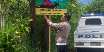 Tekan Kecelakaan, Satlantas Polres Aceh Tengah Pasang Baleho Dan Spanduk Himbauan
