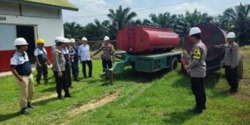 Antisipasi Karhutla, Kapolsek Betung Cek Sarpras Di PT APS dan PT Citra Sembawa