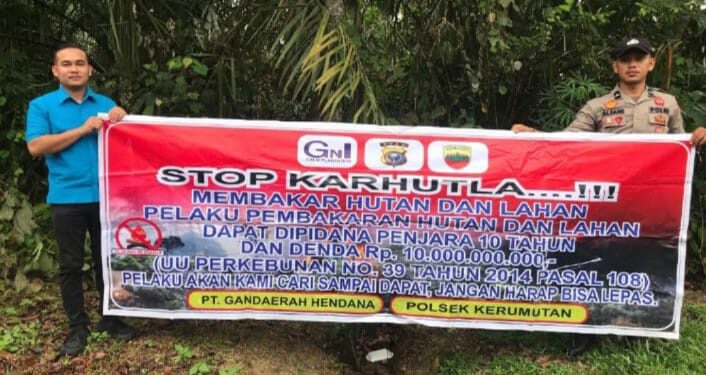 Polsek Kerumutan Patroli Karhutla, Warga Diingatkan Tak Bakar Lahan