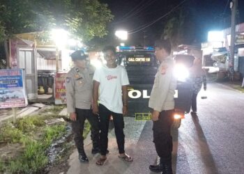 Polsek Bunut Gelar Patroli Malam, Sasar Alfamart hingga Pemukiman Warga