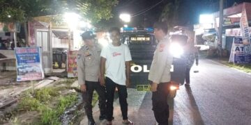 Polsek Bunut Gelar Patroli Malam, Sasar Alfamart hingga Pemukiman Warga