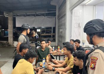 Tim Raga Polres Kuansing Patroli Malam, Ciptakan Situasi Kondusif Di Teluk Kuantan