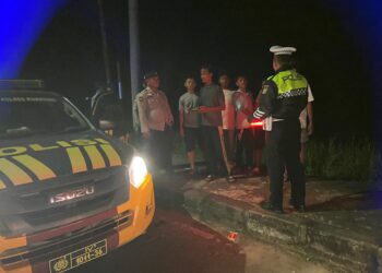 Patroli Blue Light Polres Kuatan Singingi Jaga Keamanan Warga Taluk Kuantan