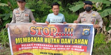 Cegah Karhutla, Polsek Teluk Meranti Sebar Maklumat Kapolda Riau ke Warga