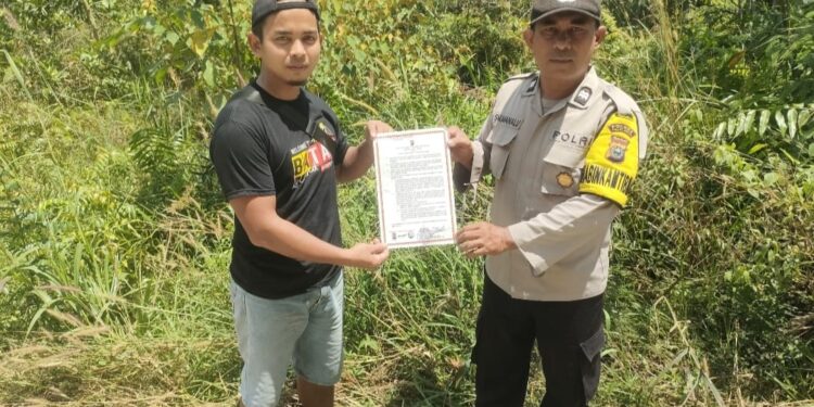 Polsek Langgam Sosialisasikan Larangan Membakar Lahan, Warga Diberi Edukasi Langsung