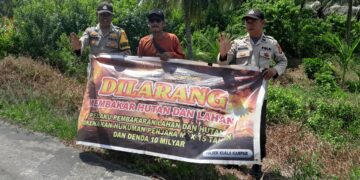Polsek Kuala Kampar Gelar Patroli Karhutla, Warga Sepakat Jaga Lahan dari Api