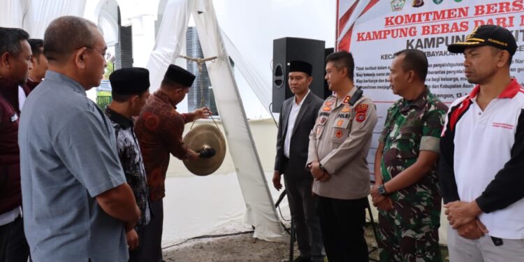 Jelang Bhayangkara ke-79, Kapolres Aceh Tengah Resmikan Kampung Bebas Narkoba