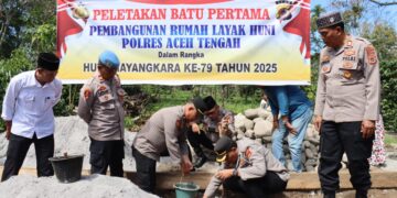 Jelang Bhayangkara ke-79, Polres Aceh Tengah Bangun Rumah Layak Huni Di Pepayungan Angkup
