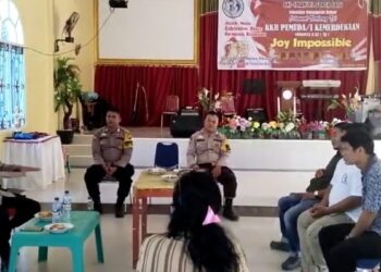 Polsek Pangkalan Kuras Gelar Minggu Kasih di GKI Imanuel, Bahas Soal Maling Brondol dan Jalintim Rawan Kecelakaan