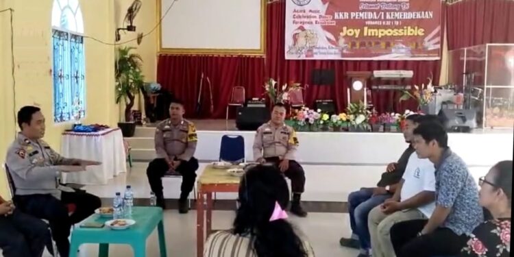 Polsek Pangkalan Kuras Gelar Minggu Kasih di GKI Imanuel, Bahas Soal Maling Brondol dan Jalintim Rawan Kecelakaan