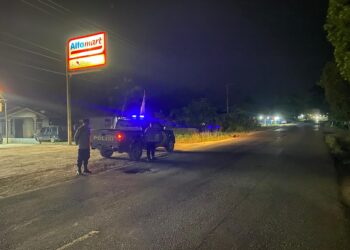 Jamin Keamanan Malam Hari, Polsek Pangkalan Lesung Gelar Blue Light Patrol