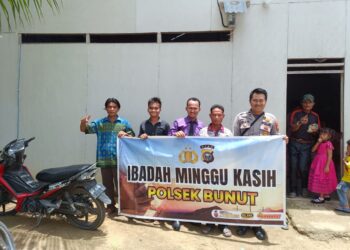 Polsek Bunut Gelar Ibadah Minggu Kasih di GPDI Desa Merbau, Warga Diajak Jaga Kamtibmas