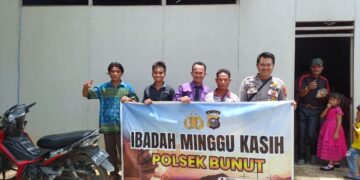 Polsek Bunut Gelar Ibadah Minggu Kasih di GPDI Desa Merbau, Warga Diajak Jaga Kamtibmas