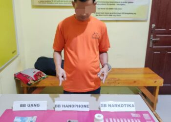 Polsek Kampar Kiri Hilir Tangkap Pelaku Narkoba Bersama 50 Paket Siap Edar