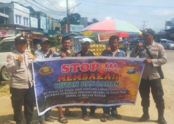 Polsek Ukui Sisir Daerah Rawan Karhutla, Warga Siap Jaga Lahan Tanpa Api