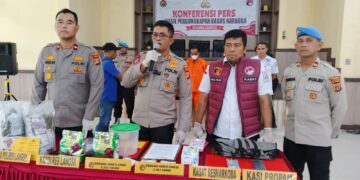 Polres Langsa Ringkus 2 Kurir Sabu dan 1 Pengedar Ganja