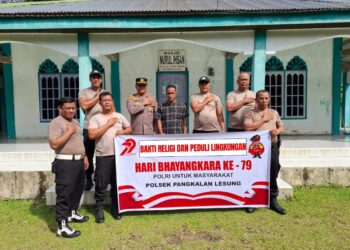 Sambut HUT Bhayangkara ke-79, Polsek Pangkalan Lesung Gelar Bakti Religi di Masjid Nurul Ikhsan