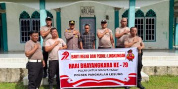 Sambut HUT Bhayangkara ke-79, Polsek Pangkalan Lesung Gelar Bakti Religi di Masjid Nurul Ikhsan
